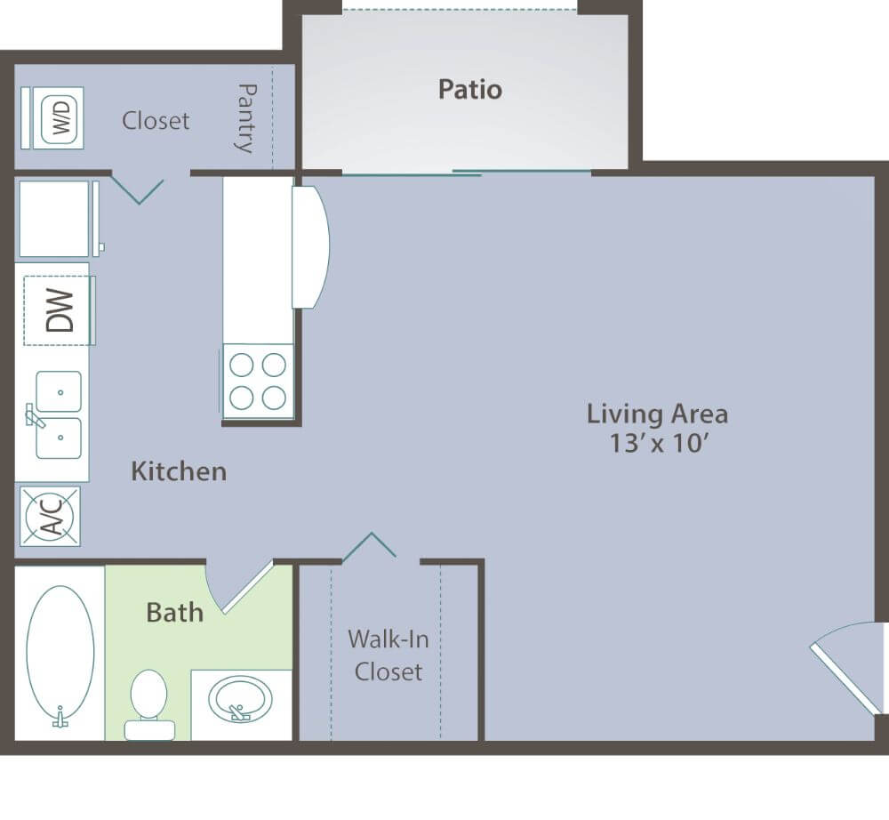 studio 500 square foot floor plan